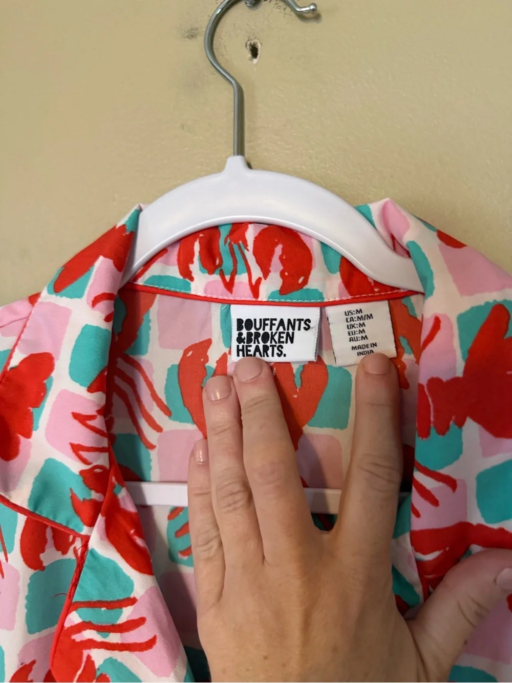 Bouffant’s and Broken Hearts Lobster Print Short Pajama Set